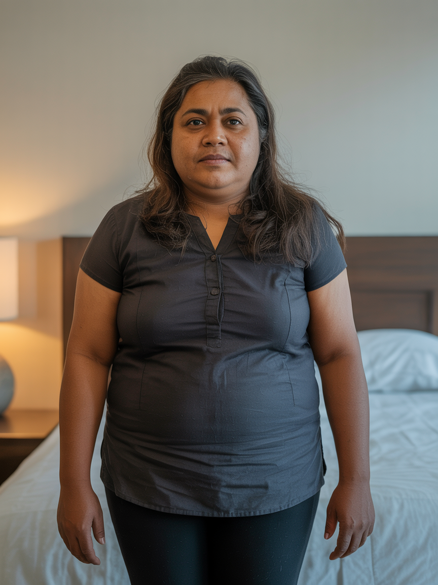Priya K. before weight loss transformation